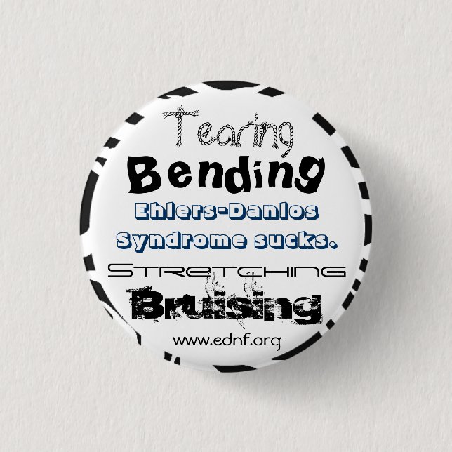Ehlers-Danlos Syndrome Sucks. 3 Cm Round Badge (Front)