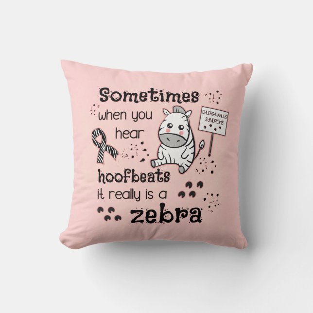Ehlers-Danlos Syndrome Zebra Awareness Cushion (Front)