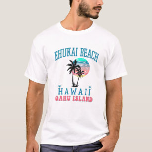 Ehukai Beach Oahu Island Surfers Palm Trees Summer T-Shirt