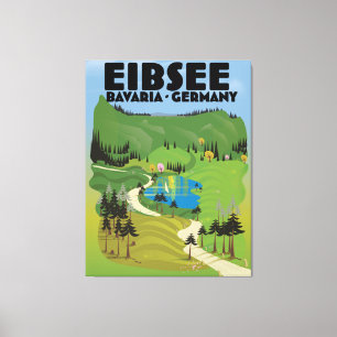 Eibsee Germany travel poster. Canvas Print