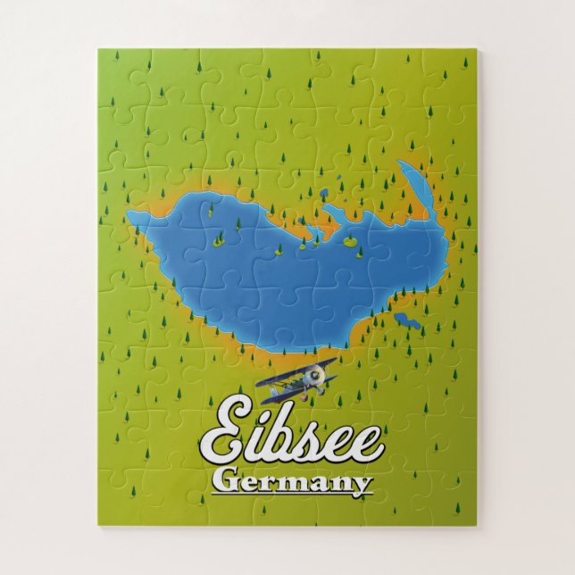 Eibsee Germany travel poster. Jigsaw Puzzle (Vertical)