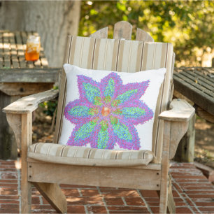 Eid abstract colourful flower cushion