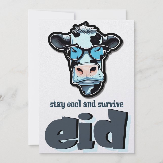 Eid Adha Funny Meme- Goat on vacation mode Holiday Card (Front)