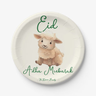 Eid  Al Adha Beige Cute  Sheep Dinner  Paper Plate