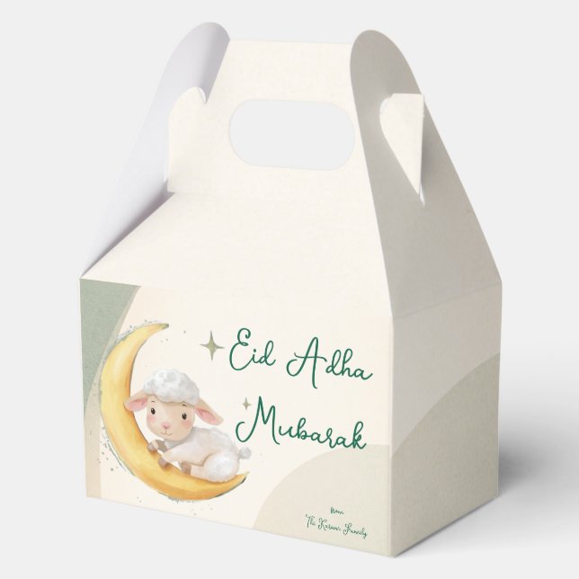 Eid  Al Adha Dusty Green Kids Treat Favour Box (Front)