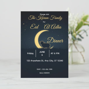 Eid  Al Adha Mubarak  Elegant Dinner inivtations Invitation