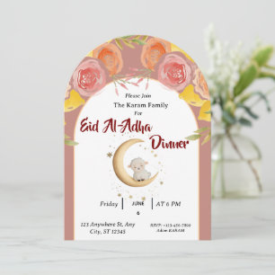 Eid Al Adha Mubarak Floral Modern Invitation