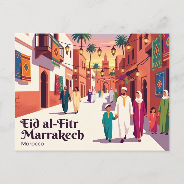 Eid al-Fitr Celebration in Marrakech Morocco Postcard (Front)