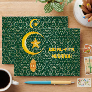 Eid al Fitr Mubarak Ramadan Kareem Moon Star Envelope