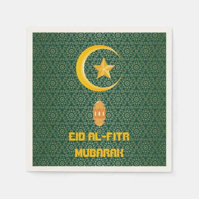 Eid al Fitr Mubarak Ramadan Kareem Moon Star Napkin (Front)