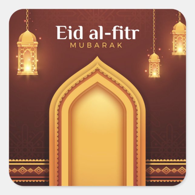 Eid Al-Fitr Mubarak Square Sticker (Front)