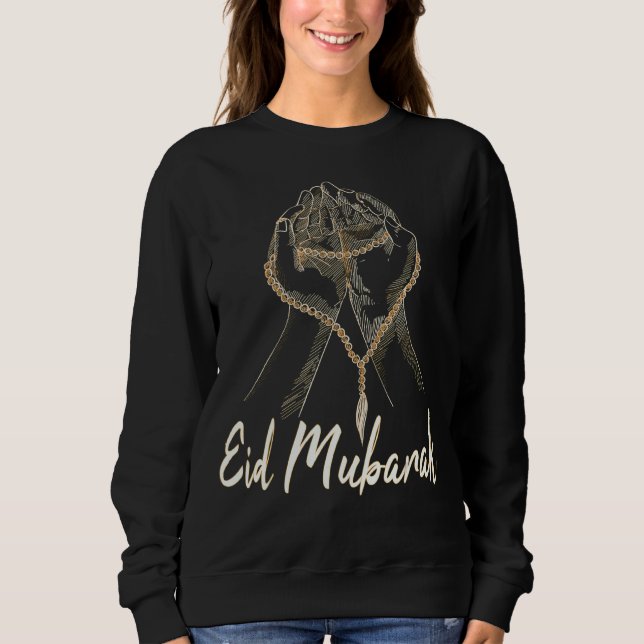 Eid Alfitr Mubarak Eid Mubarak Arabic Blessed Feas Sweatshirt (Front)