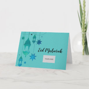 Eid Corporate Greeting Card - Light Blue