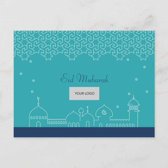 Eid Corporate Postcard - Blue (Front)