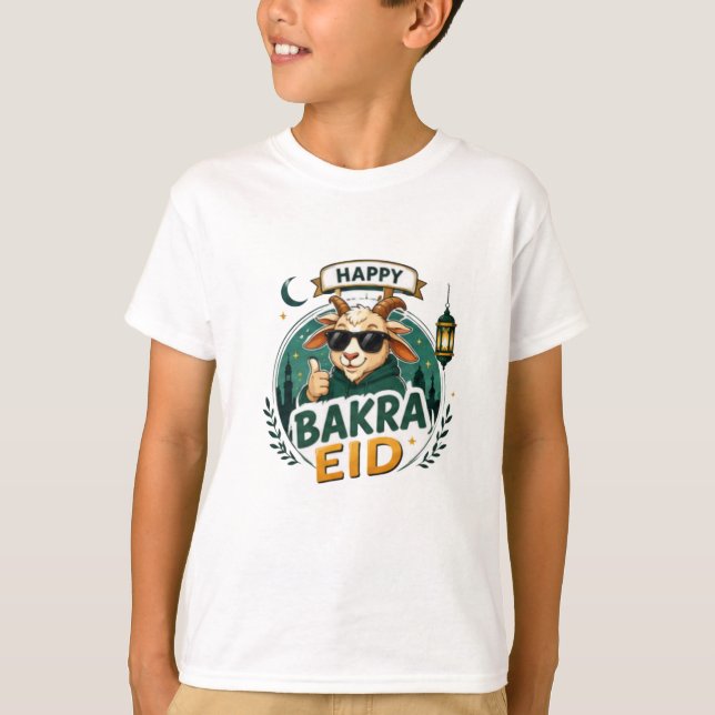 Eid Goat Cartoon Print T-Shirt (Front)