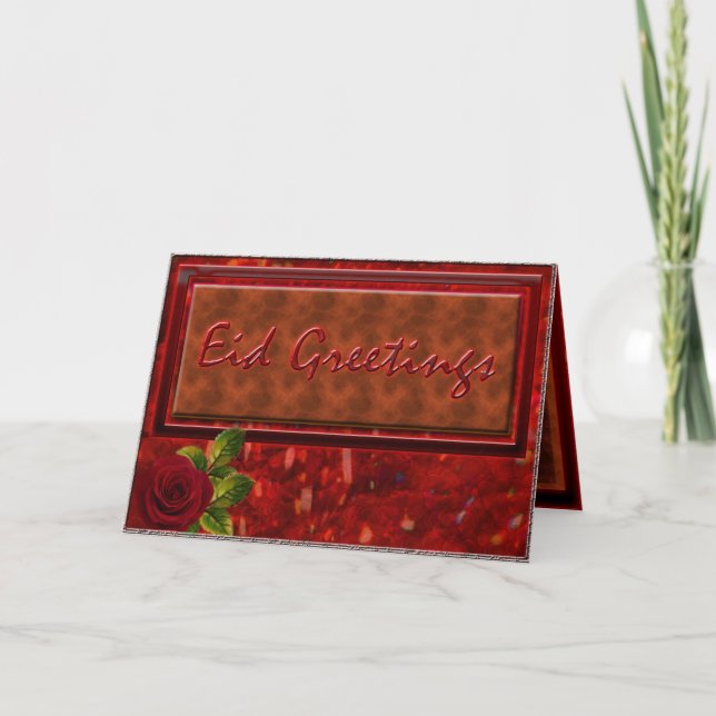Eid Greetings - Rosey Holiday Card (Front)