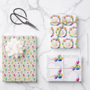 Eid mubarak balloons wrapping paper sheet