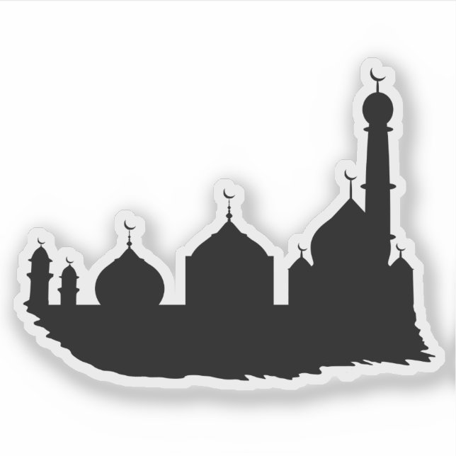 Eid Mubarak Black Mosque Silhouette (Front)