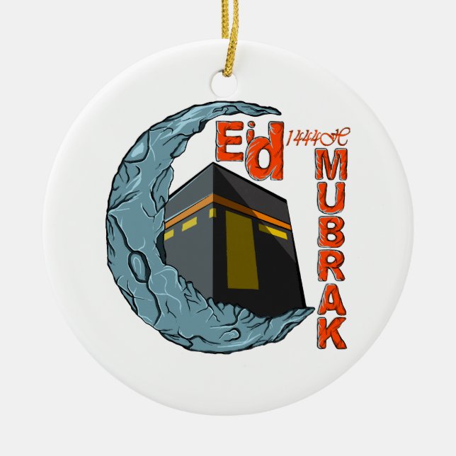 Eid mubarak ceramic tree decoration (Front)