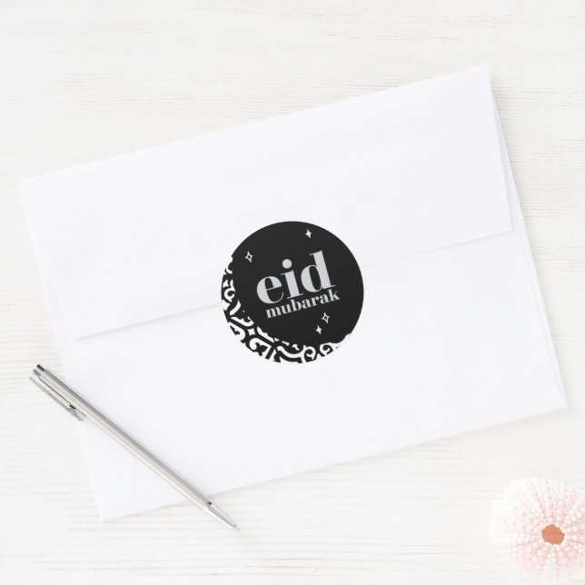 Eid Mubarak  Classic Round Sticker (Envelope)