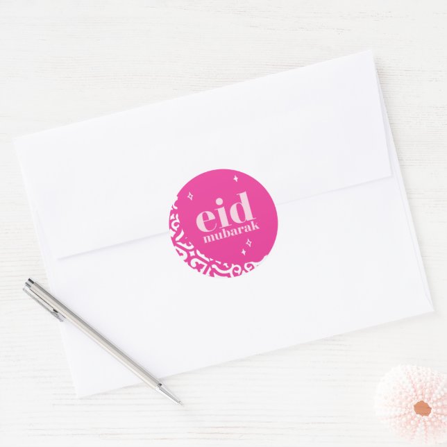 Eid Mubarak  Classic Round Sticker (Envelope)