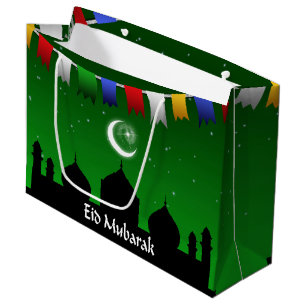 Eid Mubarak Colourful Garland Large Gift Bag