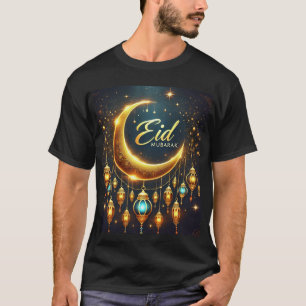 Eid Mubarak Crescent Moon & Lanterns Mens T-Shirt
