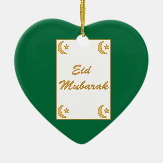 Eid Mubarak Eid al Fitr Ceramic Tree Decoration (Front)