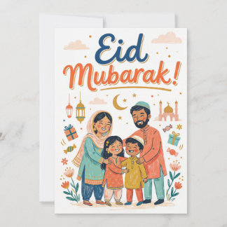 Eid Mubarak Family Greeting Card