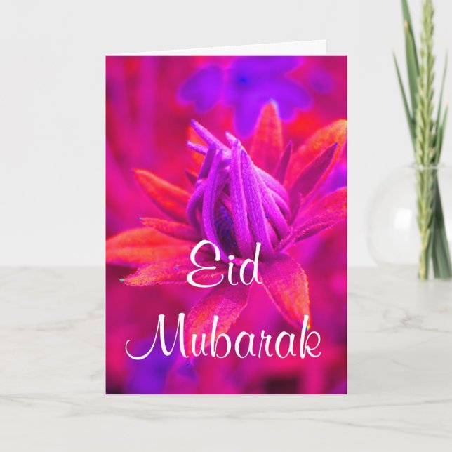 Eid mubarak floral greeting card (Front)