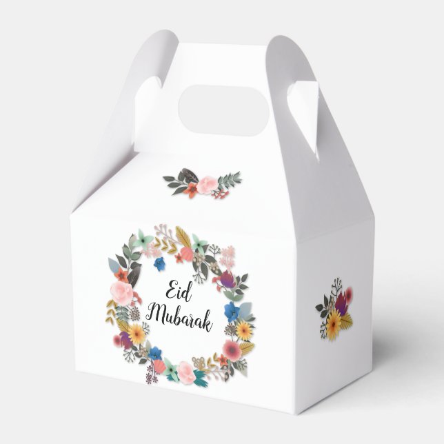 EID MUBARAK FLORAL WREATH FAVOUR BOX (Front Side)