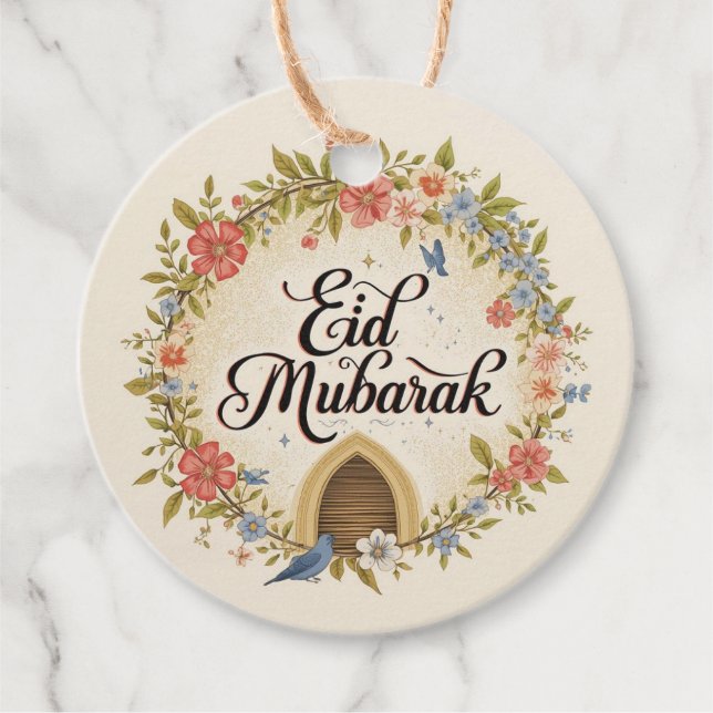 Eid mubarak for eid fitr gift tag (Front)