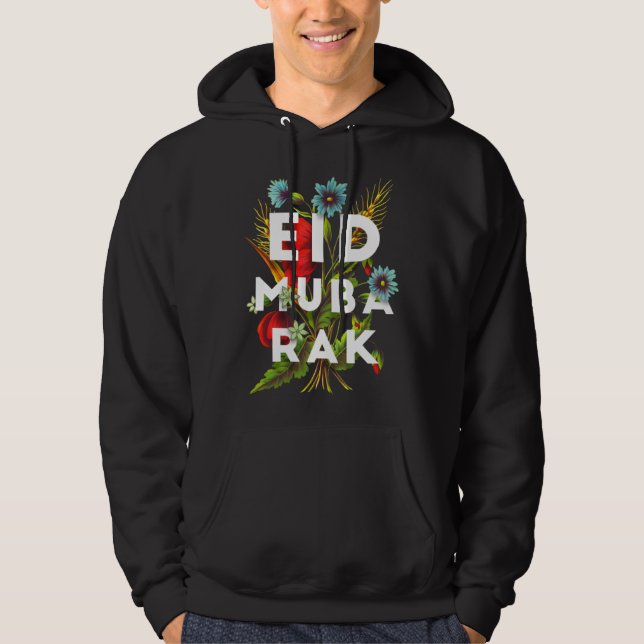 Eid Mubarak for Muslim Kids Eid al fitr adha Flora Hoodie (Front)
