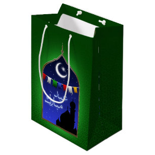Eid Mubarak Garland Moon Medium Gift Bag