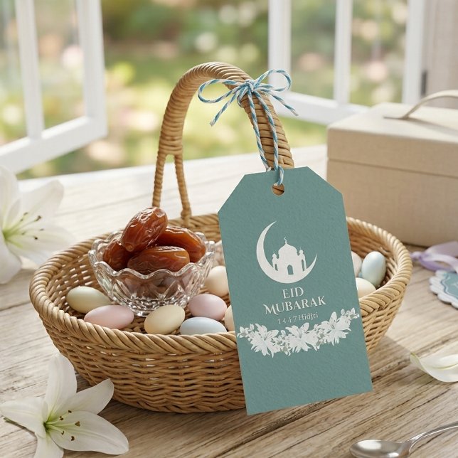 Eid Mubarak Gift Tag 1447H Islamic Crescent Moon  (Creator Uploaded)