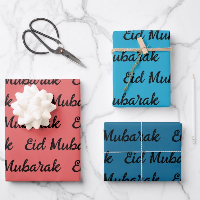 Eid Mubarak Gift Wrapping Paper Sheet (Front)