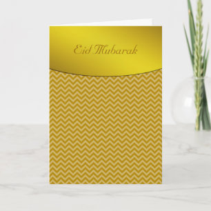 Eid Mubarak Gold Chevron Holiday Card