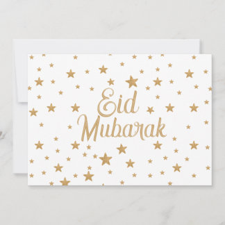 Eid Mubarak Gold Star Glitter Sparkle decor Invitation