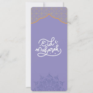 Eid Mubarak Golden and purple Mandala Card