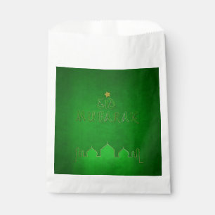 Eid Mubarak Green Gold Mosque Favour Bags
