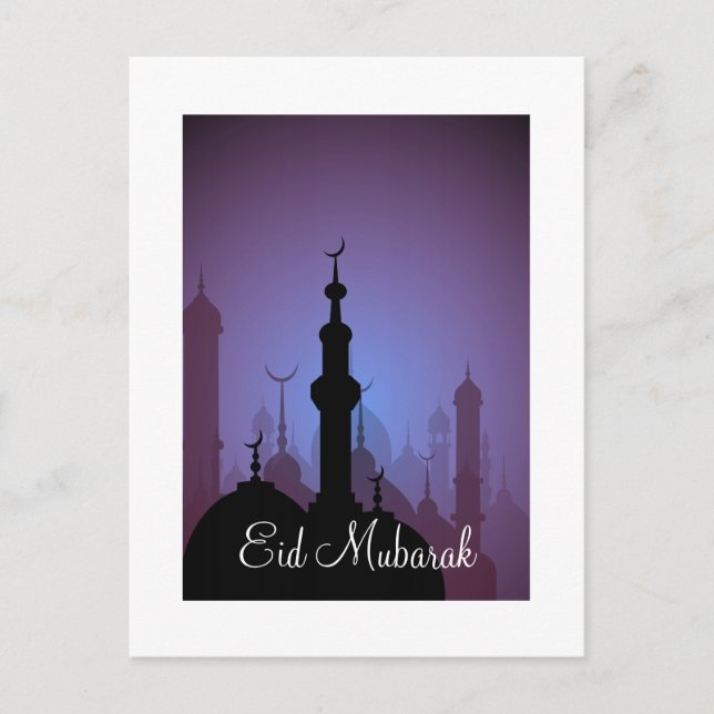 Eid Mubarak Happy Eid Postcard (Front)