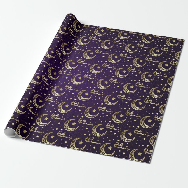 Eid Mubarak - Happy Eid -Ramadan Kareem Wrapping Paper (Unrolled)
