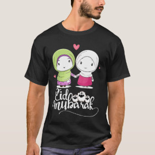 Eid Mubarak Hijab Muslim Girls Eid With Funny she T-Shirt