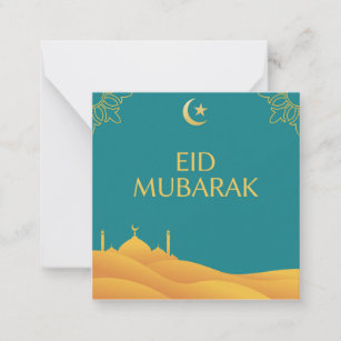 Eid Mubarak in Turquoise Background Card