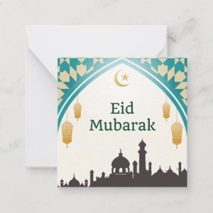 Eid Mubarak in White Background Note Card