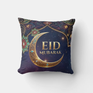 Eid Mubarak Islamic celebration Gold And navy Cushion