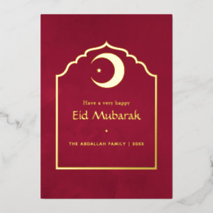 Eid Mubarak Marsala Red and Gold