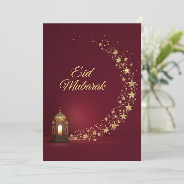 Eid Mubarak Modern Personalised card (Standing Front)
