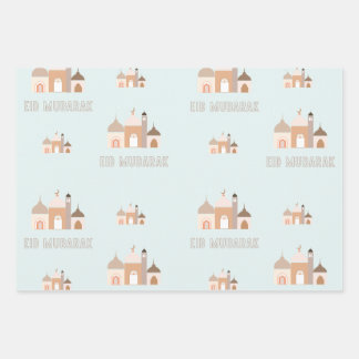 Eid Mubarak Modern Wrapping Paper Set of 3