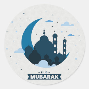 Eid Mubarak Muslim Classic Round Sticker